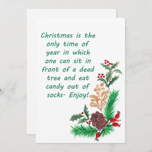 Carte de Noël Sarcastique Fun 01 (Devant / Derrière)