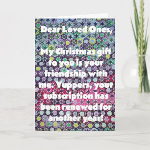 Carte de Noël sarcastique pour couverture au croch