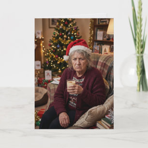Carte de Noël sarcastique pour femme grincheuse