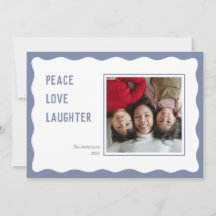 Carte de Noël Scallop bleu joyeuses fêtes