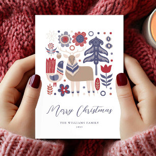 Carte de Noël Scandi scandinave