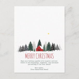 Carte de Noël Scandinave Minimaliste Blanche Caban