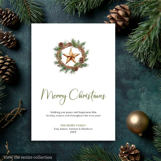Carte de Noël scandinave neutre boho simple