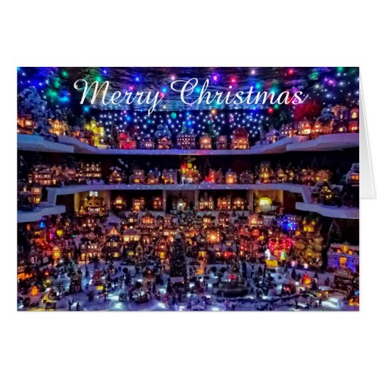 Carte de Noël - Scène de village (Devant horizontal)