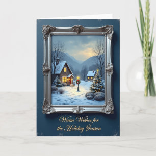 Carte de Noël Scène d'Hiver Ornée