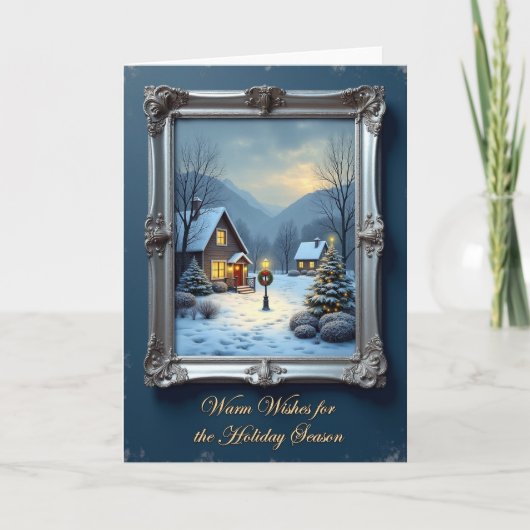Carte de Noël Scène d'Hiver Ornée (Devant)