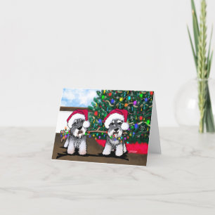 Carte de Noël Schnauzer miniature KiniArt