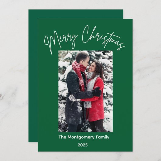 Carte de Noël Script  (Devant / Derrière)