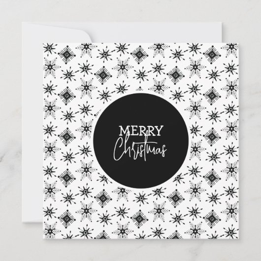 Carte de Noël Script Joyeux Noël Flocons de Neige (Devant)