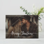 Carte de Noël Script Rustique Élégant Photo (Debout devant)