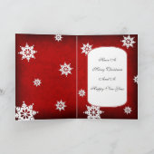 Carte de Noël se pliante de flocon de neige blanc (Intérieur)