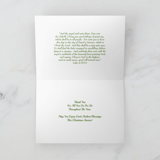 Carte de Noël Secrétaire (Intérieur)