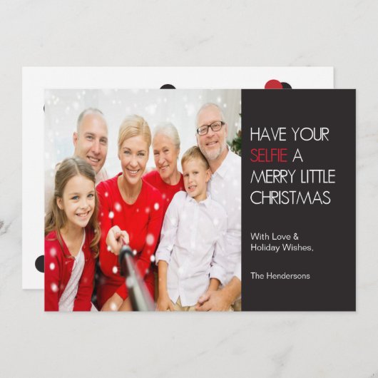Carte de Noël Selfie (Devant / Derrière)