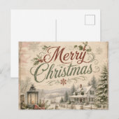 carte de Noël shabby chic (Devant / Derrière)