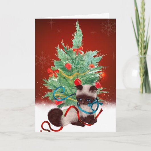 Carte de Noël Siamese Kitten (Devant)