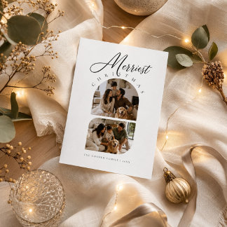 Carte de Noël signature festive avec arche photo