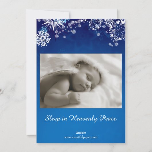 Carte de Noël Silence Night Blue Snow (Dos)