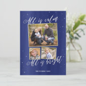 Carte de Noël Silence Night Photo, Marine Blue Gol (Debout devant)