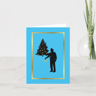Carte de Noël Silhouette Arbre et Policier