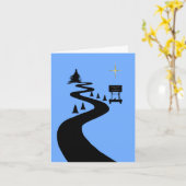 Carte de Noël silhouette de travaux routiers (Fleur jaune)