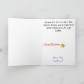 Carte de Noël Silhouette & Stars du policier (Intérieur)