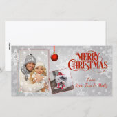 Carte de Noël Silver Photo (Devant / Derrière)