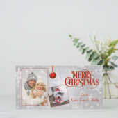 Carte de Noël Silver Photo (Debout devant)