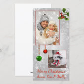 Carte de Noël Silver Photo (Devant / Derrière)