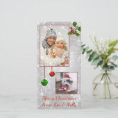 Carte de Noël Silver Photo (Debout devant)