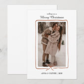 Carte de Noël simple à bordure dessinée à la main (Devant / Derrière)