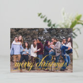 Carte de Noël simple à motif rouge avec écriture e (Debout devant)