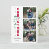 Carte de Noël simple à trois photos (Debout devant)