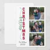 Carte de Noël simple à trois photos (Devant / Derrière)