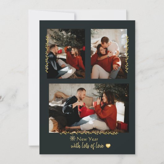 Carte de Noël simple avec branches dorées (Devant)