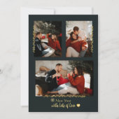 Carte de Noël simple avec branches dorées pour pho (Devant)