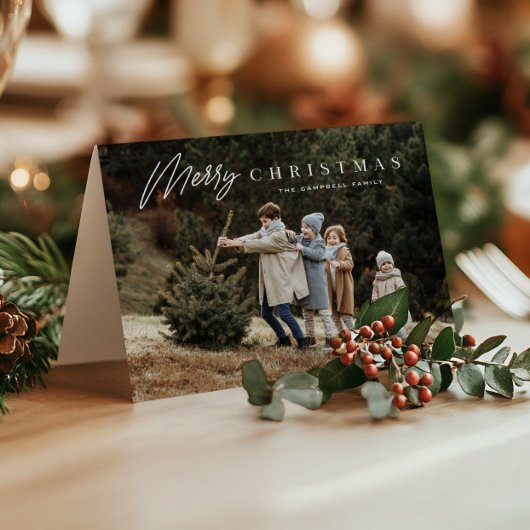 Carte de Noël simple avec écriture 3 photos 