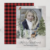Carte de Noël simple avec photo de Fores Woodland (Devant / Derrière)