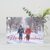 Carte de Noël simple avec photo de Joyeux Noël (Debout devant)