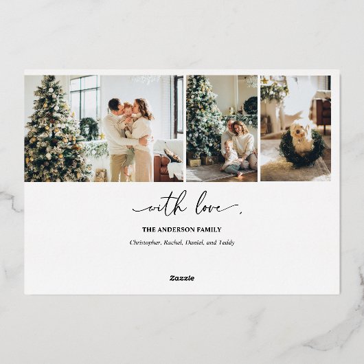 Carte de Noël simple avec photo et foil pour des F (Verso)