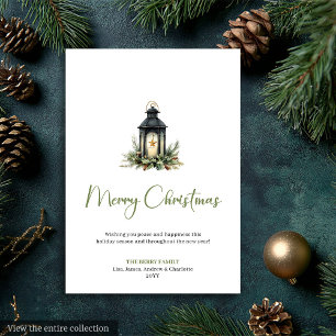 Carte de Noël simple Bohème Botanique Scandinave