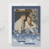 Carte de Noël simple cadre bleu avec photo (Devant)