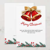 carte de Noël simple de luxe, carte famille xmas (Devant / Derrière)