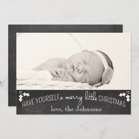 Carte de Noël simple de tableau (Devant / Derrière)