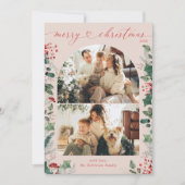 Carte de Noël Simple Dusty Rose Multi Photo Arc (Devant)