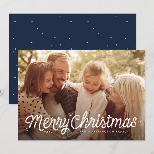 Carte de Noël simple et douce avec photo (Devant / Derrière)
