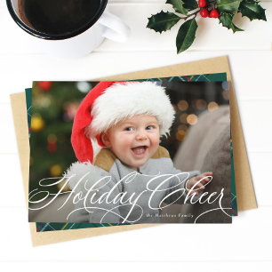 Carte de Noël simple et élégante avec photo de joi