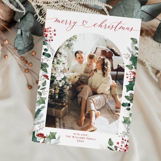 Carte de Noël simple et minime d'arc cardiaque