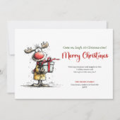 Carte de Noël simple et originale pour le renne (Devant)