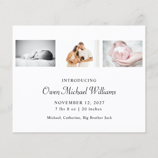 Carte de Noël simple Faire-part de naissance photo (Dos)