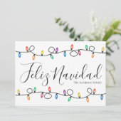 Carte de Noël Simple Feliz Navidad (Debout devant)